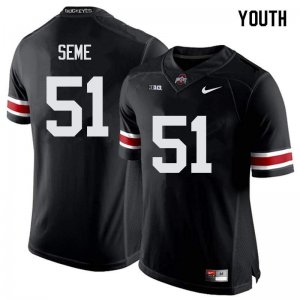 NCAA Ohio State Buckeyes Youth #51 Nick Seme Black Nike Football College Jersey TEI2445YH